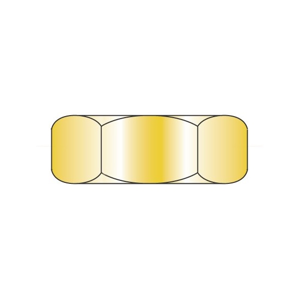 Newport Fasteners Jam Nut, 1/2"-20, Steel, Zinc Yellow, 7/16 in Ht, 1200 PK 672282 - main